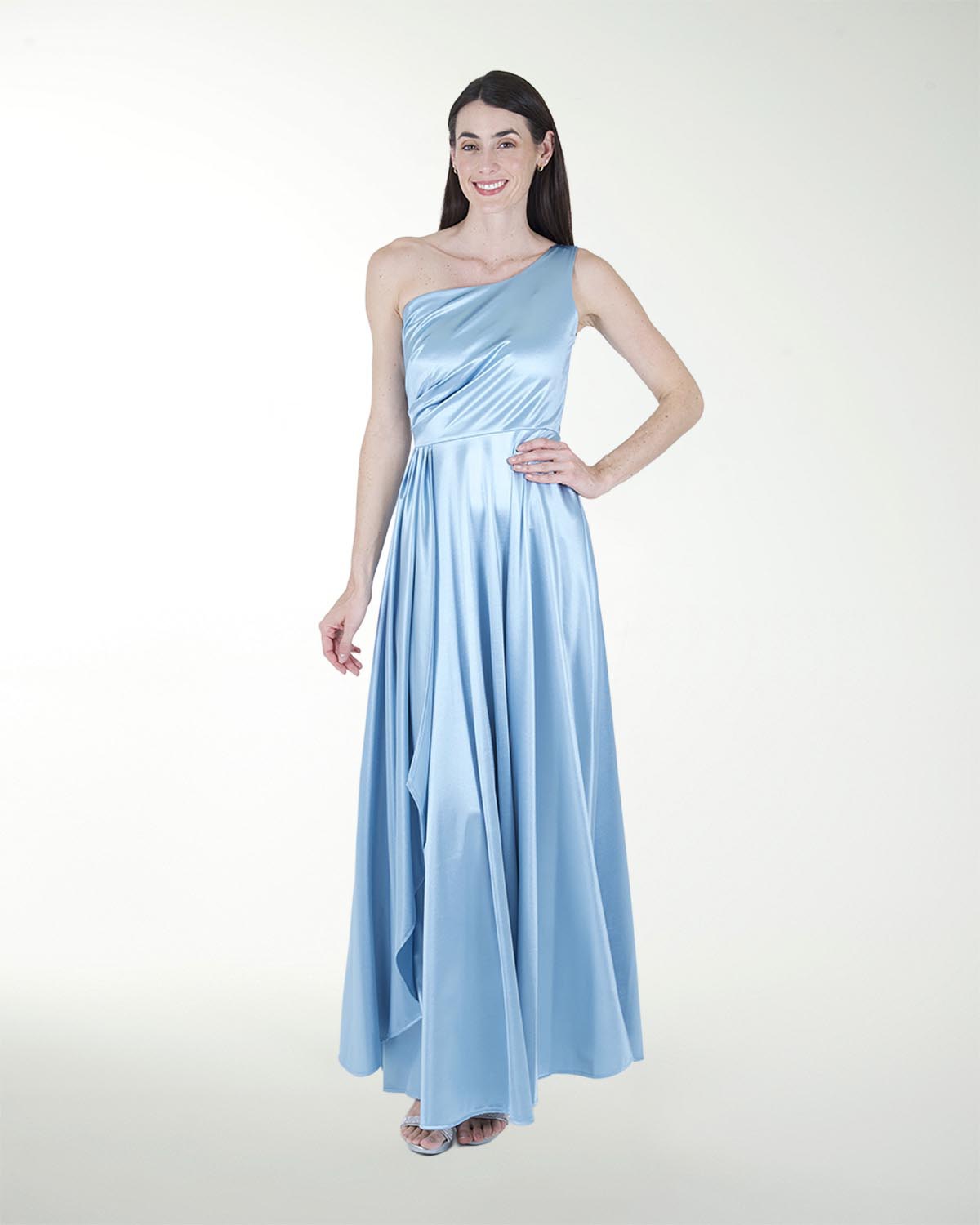 VESTIDO CL FALDA CIRCULAR DE UN HOMBRO