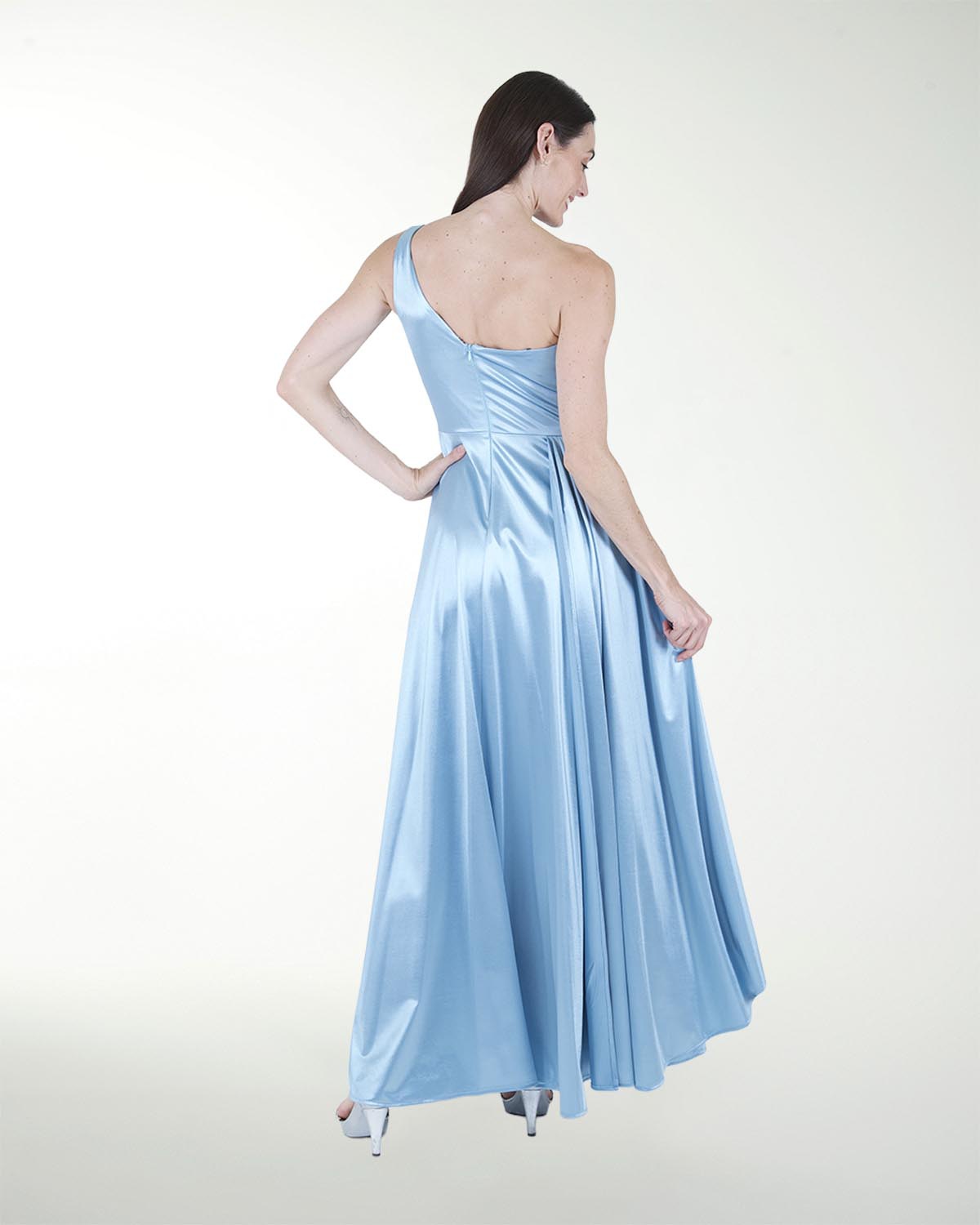 VESTIDO CL FALDA CIRCULAR DE UN HOMBRO