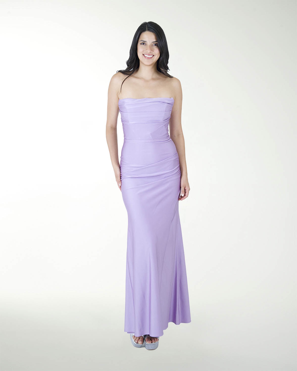 VESTIDO CL STRAPLESS DRAPEADO
