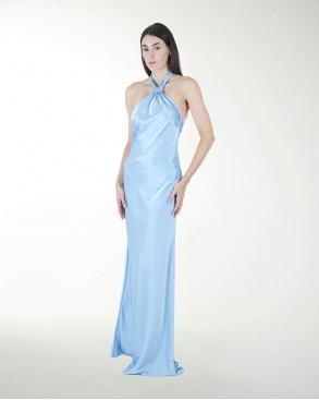 VESTIDO CL HALTER EN SATIN