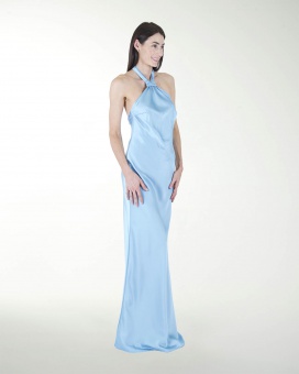 VESTIDO CL HALTER EN SATIN