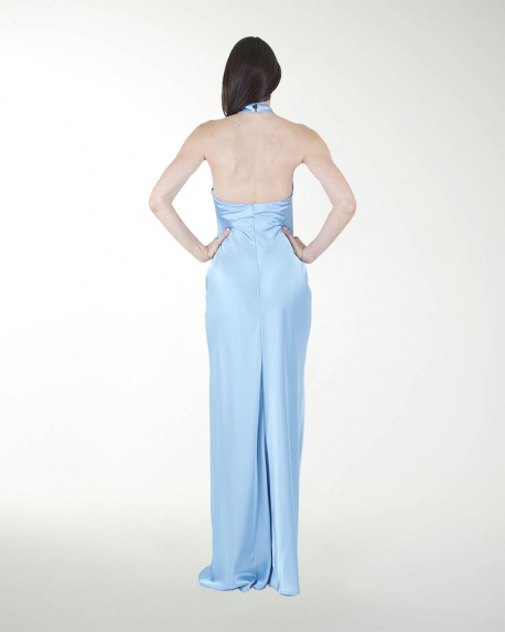 VESTIDO CL HALTER EN SATIN