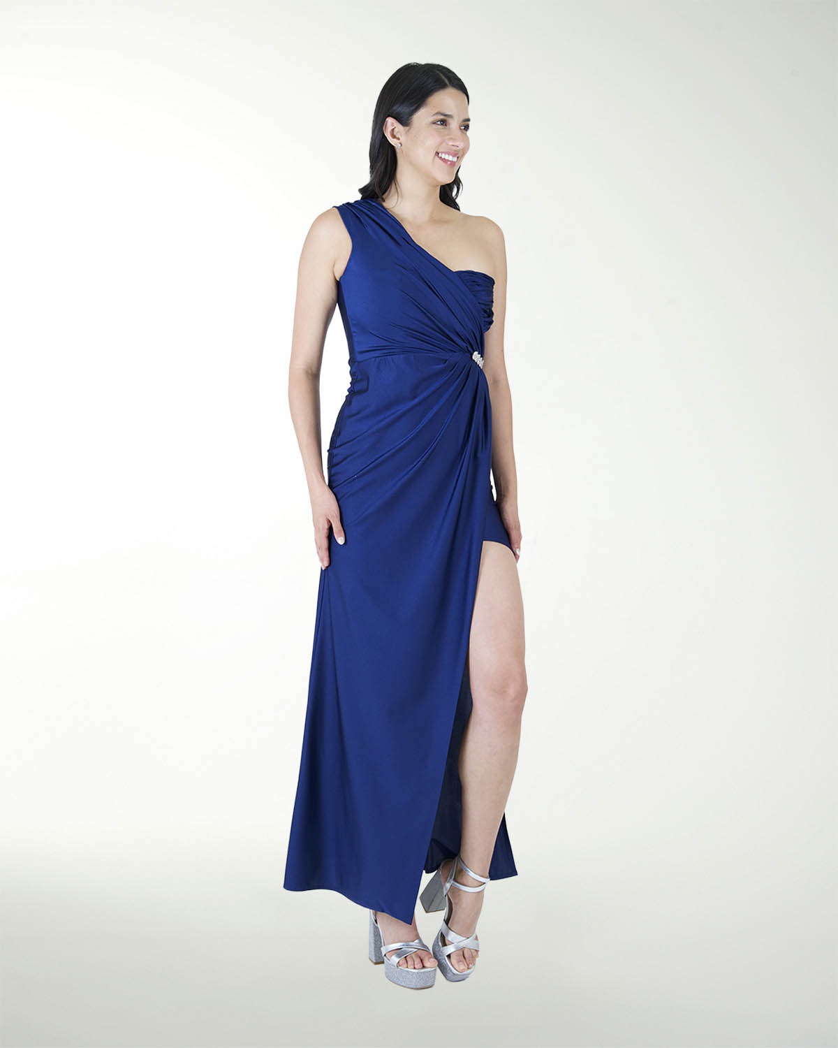 VESTIDO CL DE UN HOMBRO DRAPEADO