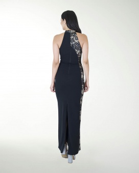 VESTIDO CL HALTER CON ENCAJE