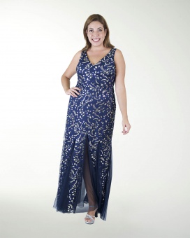 VESTIDO TE ESCOTE EN V CON GODETS