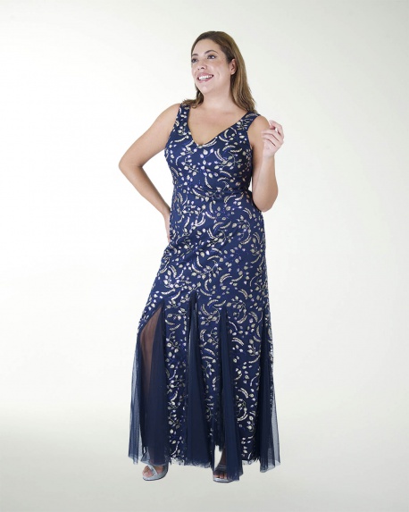 VESTIDO TE ESCOTE EN V CON GODETS