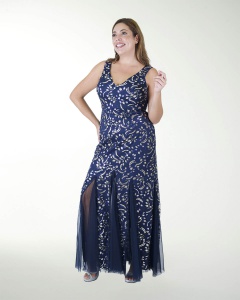VESTIDO TE ESCOTE EN V CON GODETS