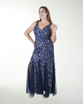 VESTIDO TE ESCOTE EN V CON GODETS