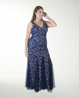 VESTIDO TE ESCOTE EN V CON GODETS