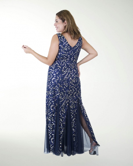 VESTIDO TE ESCOTE EN V CON GODETS