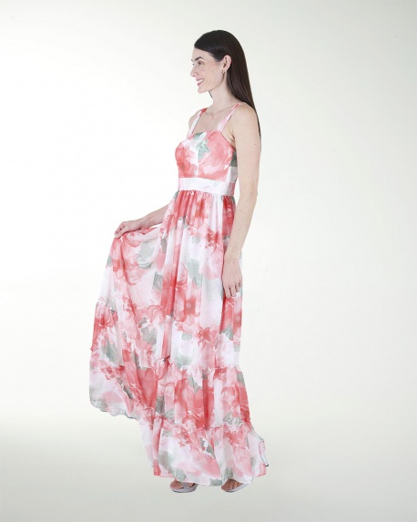 VESTIDO PL  LARGO  CON OLANES
