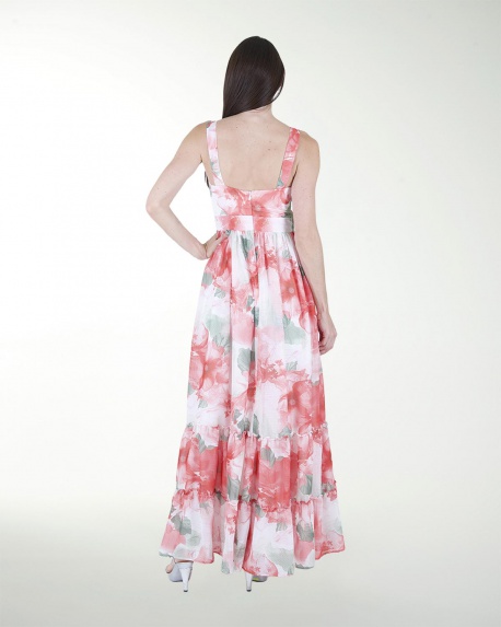 VESTIDO PL  LARGO  CON OLANES