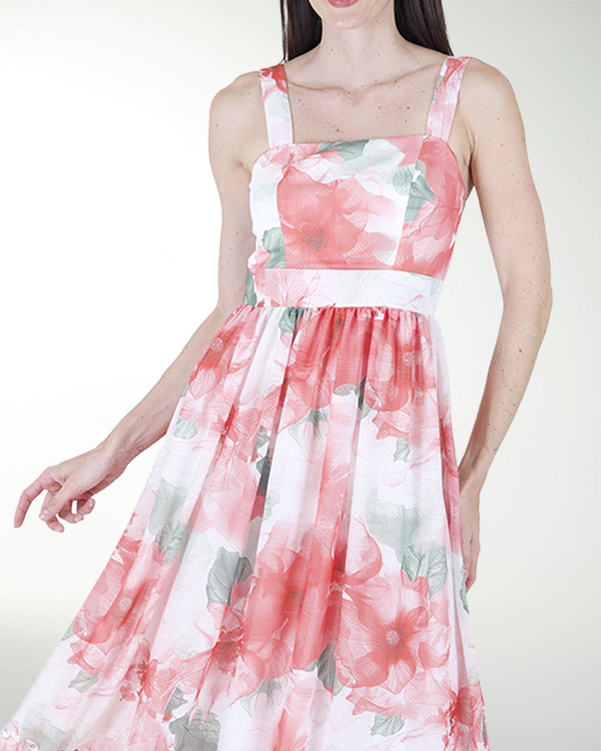 VESTIDO PL  LARGO  CON OLANES