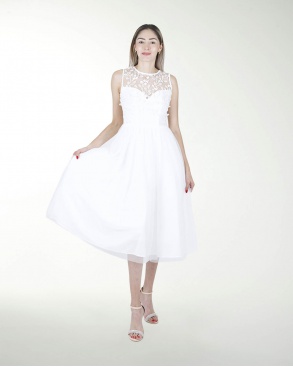 VESTIDO CC BLA MIDI CON BORDADO EN TALLE