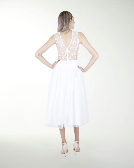 VESTIDO CC BLA MIDI CON BORDADO EN TALLE