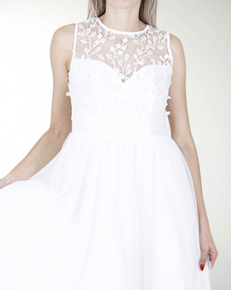 VESTIDO CC BLA MIDI CON BORDADO EN TALLE