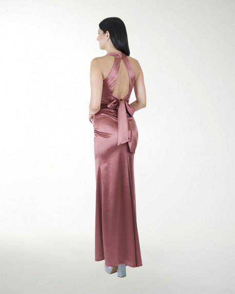 VESTIDO CL HALTER CON MOÃO EN ESPALDA