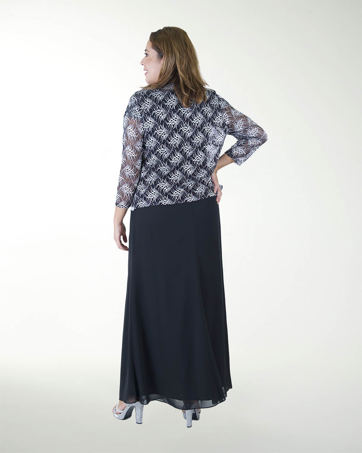 TMDA 14870 -3  VESTIDO TE CON SACO ENCAJE