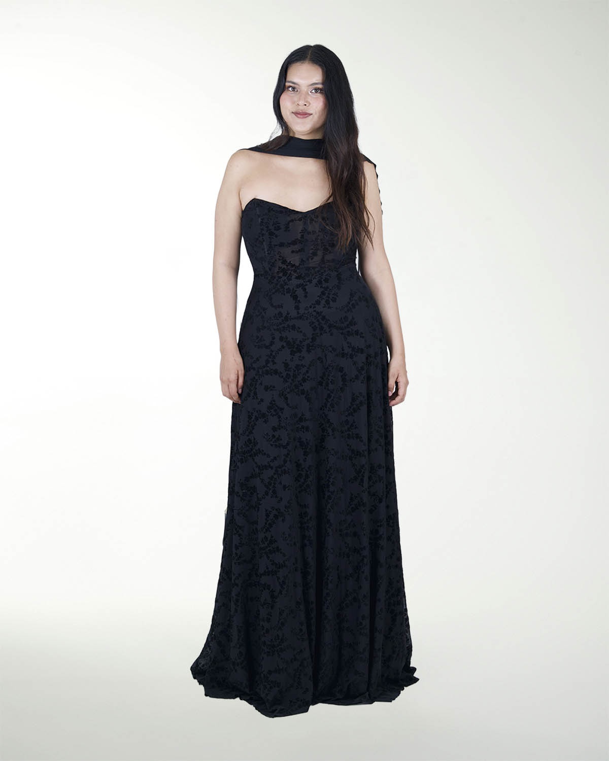 VESTIDO TE CORSET CON TRANSPARENCIA