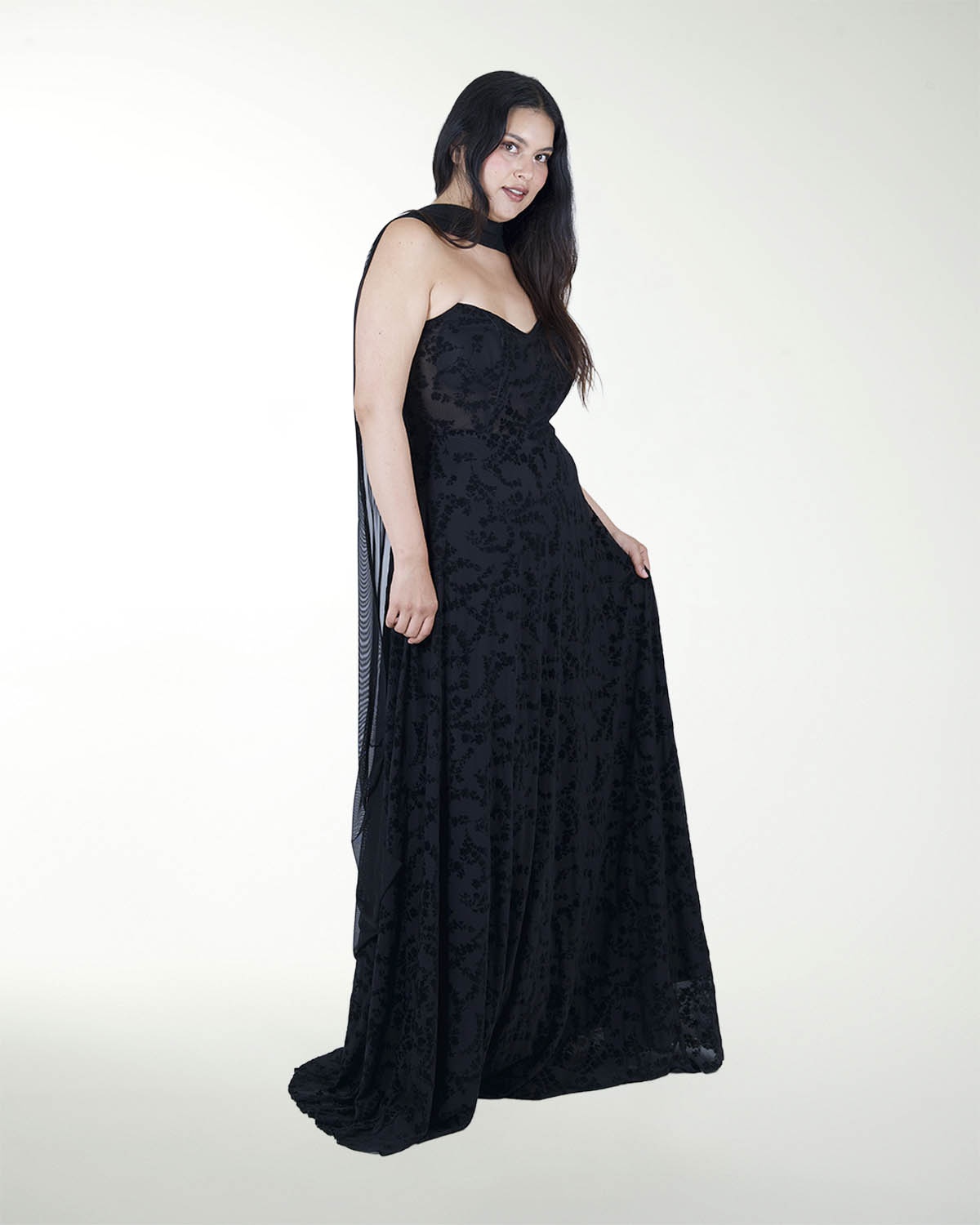 VESTIDO TE CORSET CON TRANSPARENCIA