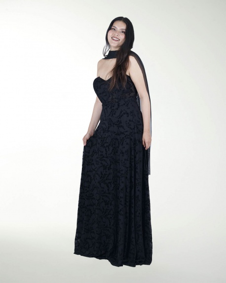VESTIDO TE CORSET CON TRANSPARENCIA