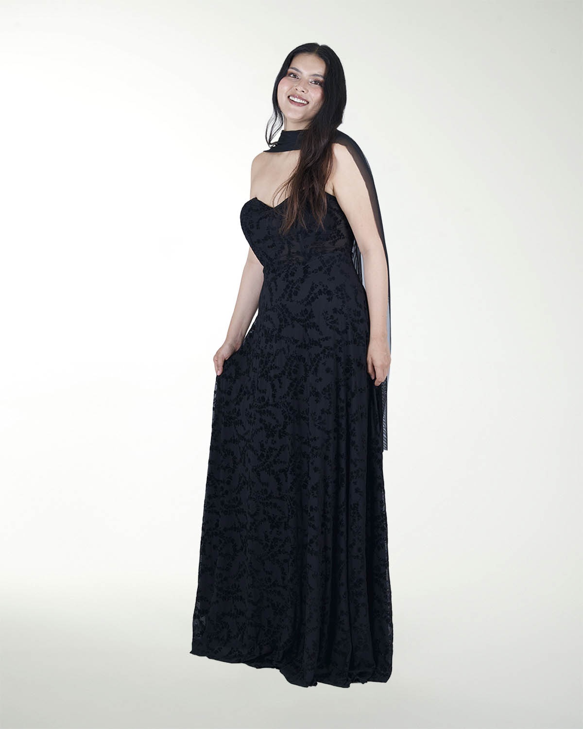 VESTIDO TE CORSET CON TRANSPARENCIA