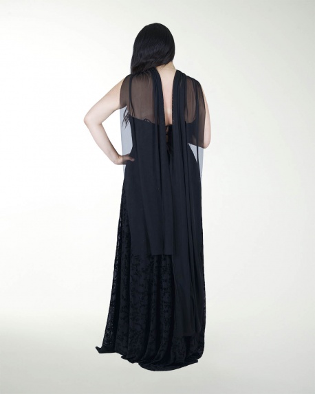 VESTIDO TE CORSET CON TRANSPARENCIA
