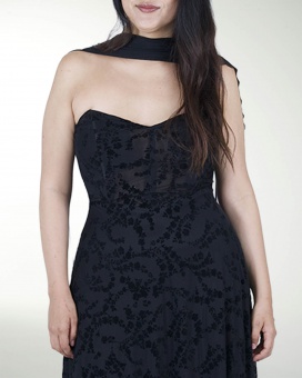 VESTIDO TE CORSET CON TRANSPARENCIA