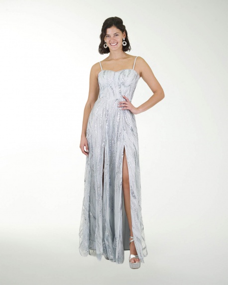 VESTIDO CL CON ABERTURAS EN FALDA