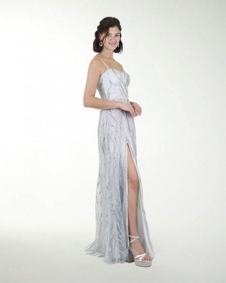 VESTIDO CL CON ABERTURAS EN FALDA