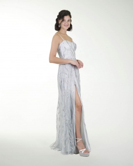 VESTIDO CL CON ABERTURAS EN FALDA