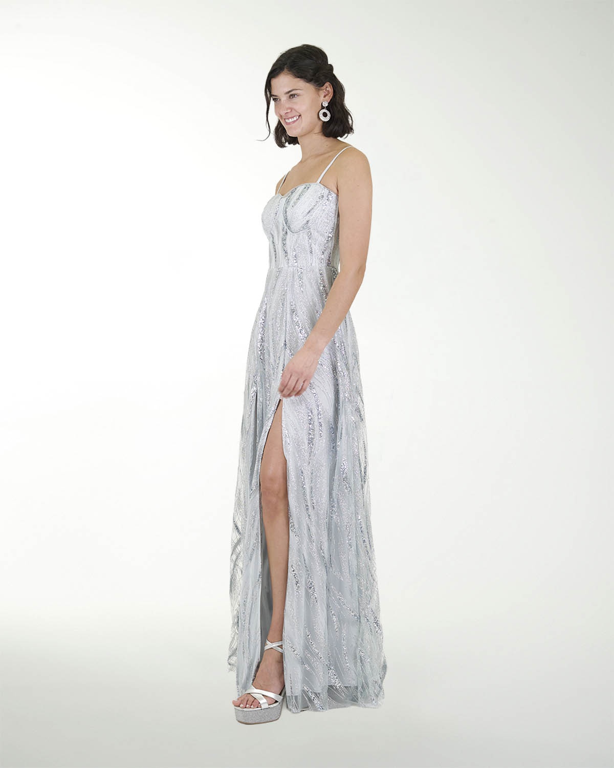 VESTIDO CL CON ABERTURAS EN FALDA