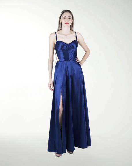 VESTIDO CL CORSET CON TRANSPARENCIA