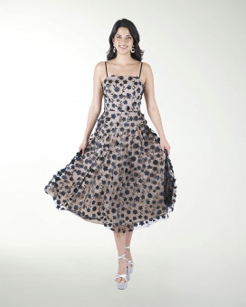 VESTIDO CC MIDI EN TELA 3D