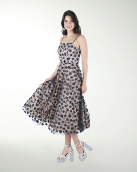 VESTIDO CC MIDI EN TELA 3D