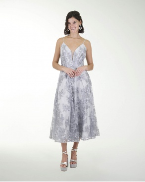 VESTIDO CC ESCOTE EN V LARGO MIDI