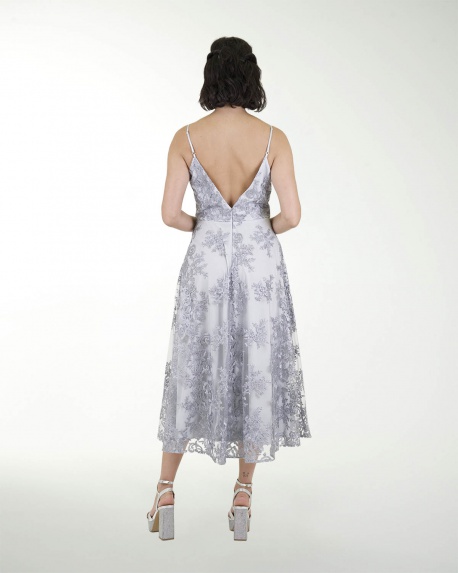 VESTIDO CC ESCOTE EN V LARGO MIDI