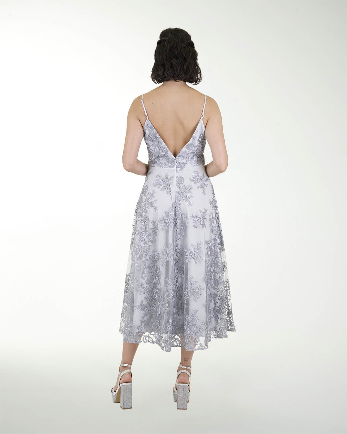 VESTIDO CC ESCOTE EN V LARGO MIDI