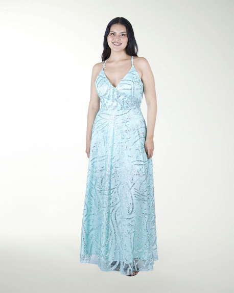 TMAX 11851-9 VESTIDO TE CON DESTELLOS DE BRILLO
