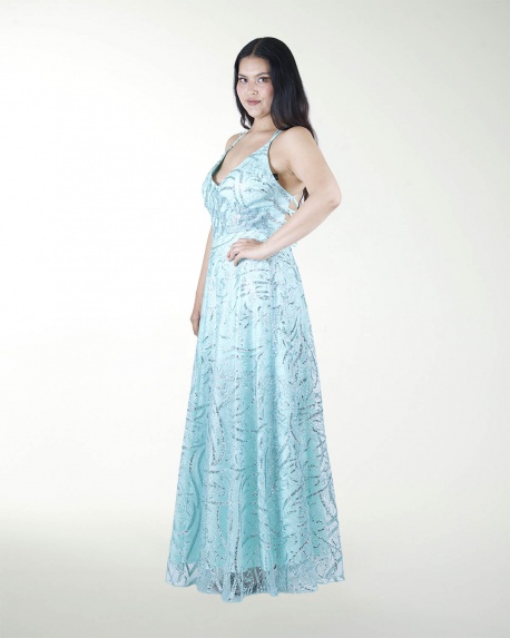 TMAX 11851-9 VESTIDO TE CON DESTELLOS DE BRILLO