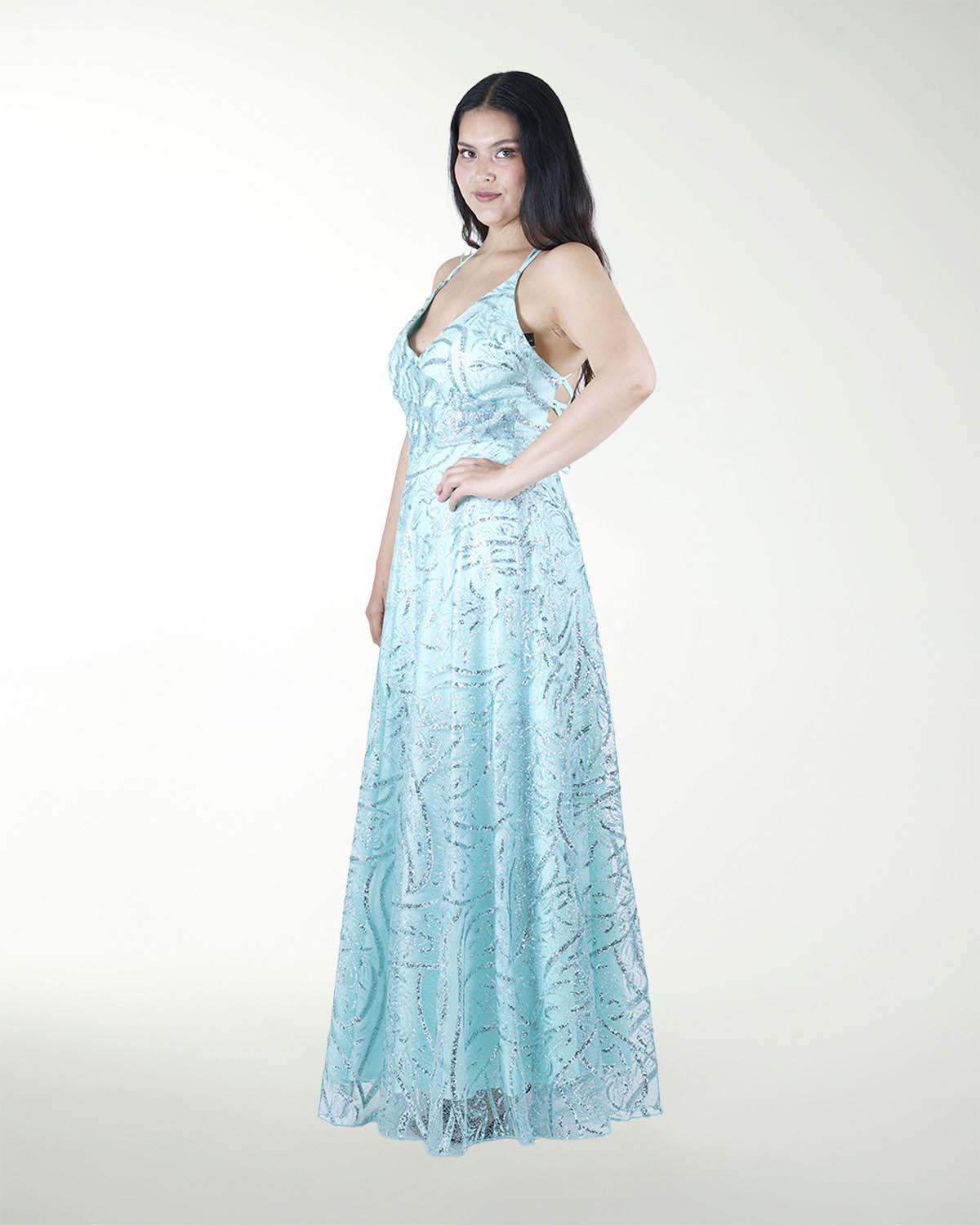 TMAX 11851-9 VESTIDO TE CON DESTELLOS DE BRILLO