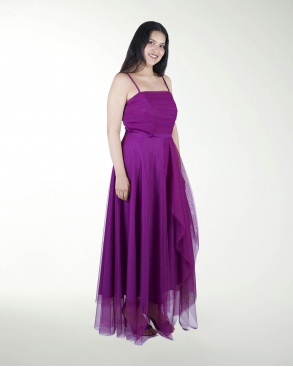 VESTIDO TE FALDA CON TRANSPARENCIA