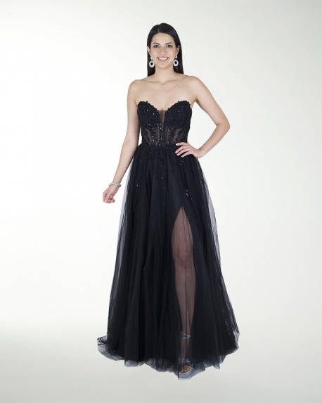VESTIDO PR GRAN GALA CON BRILLO