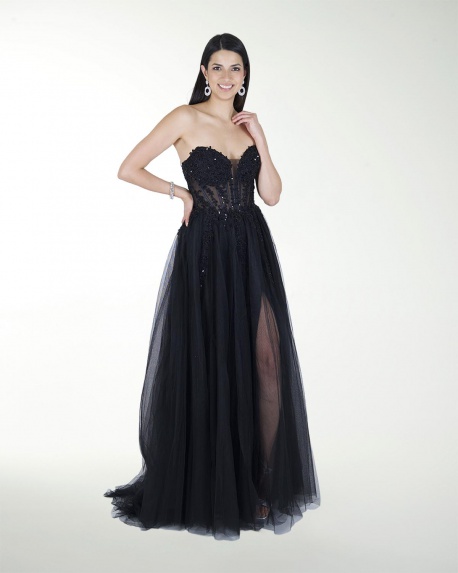 VESTIDO PR GRAN GALA CON BRILLO