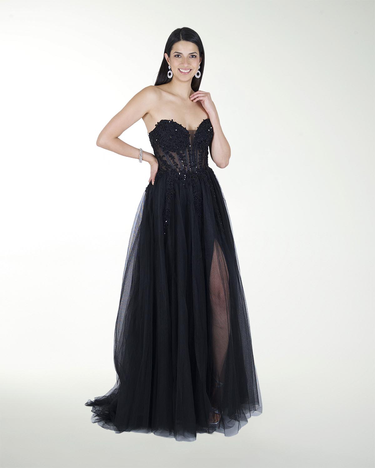 VESTIDO PR GRAN GALA CON BRILLO