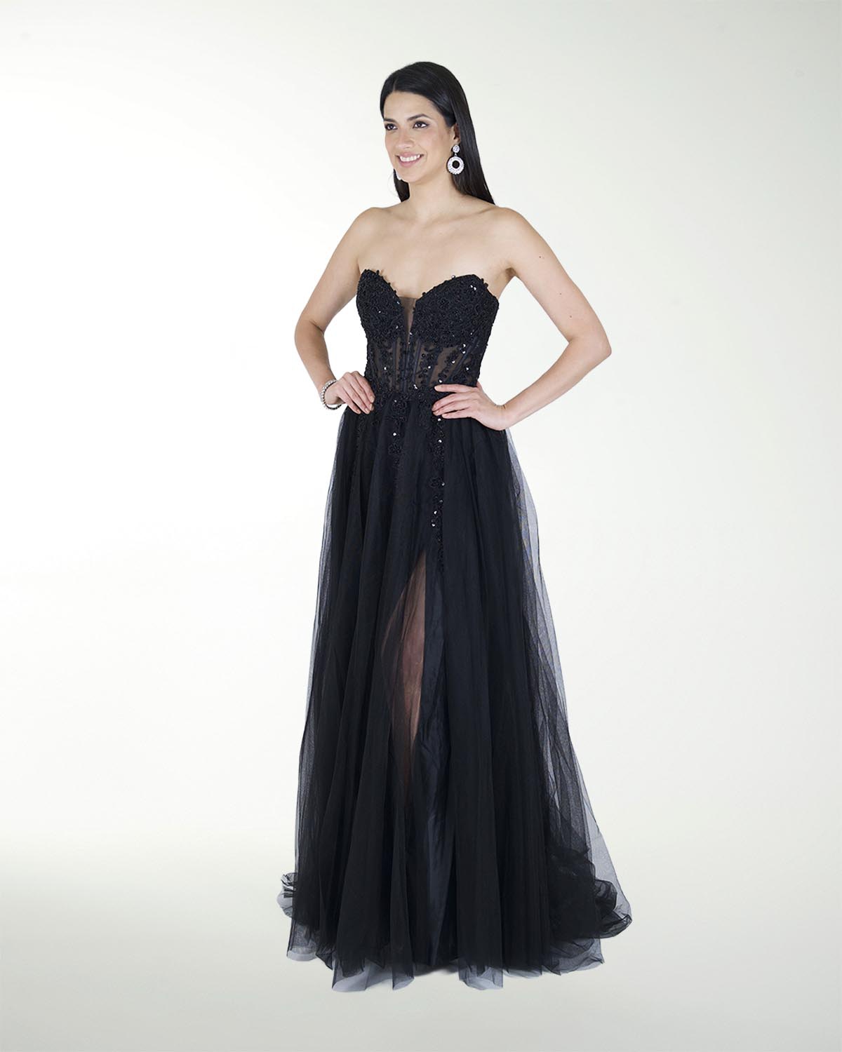VESTIDO PR GRAN GALA CON BRILLO