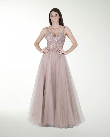 VESTIDO PR GRAN GALA CON BRILLO