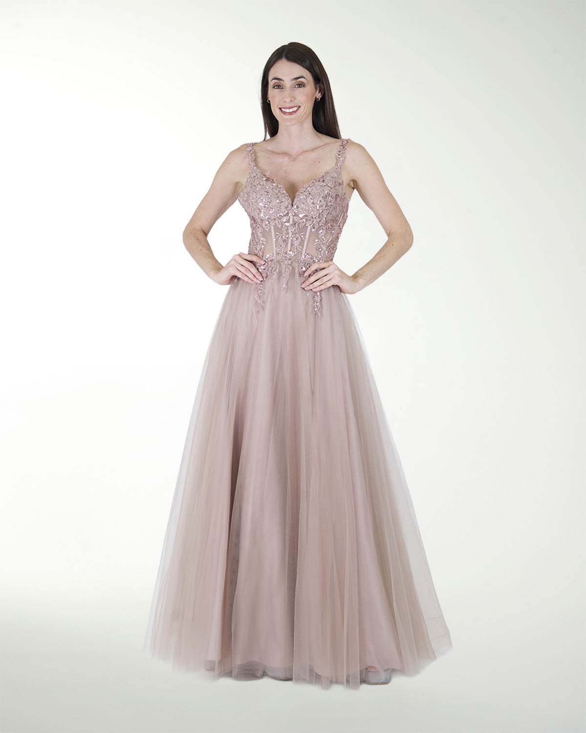 VESTIDO PR GRAN GALA CON BRILLO