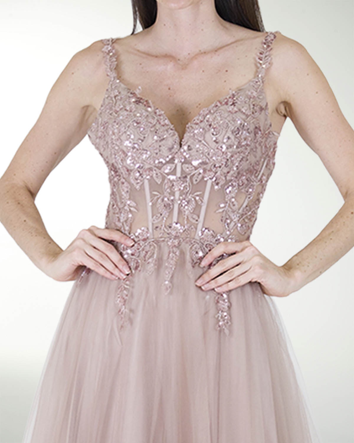 VESTIDO PR GRAN GALA CON BRILLO