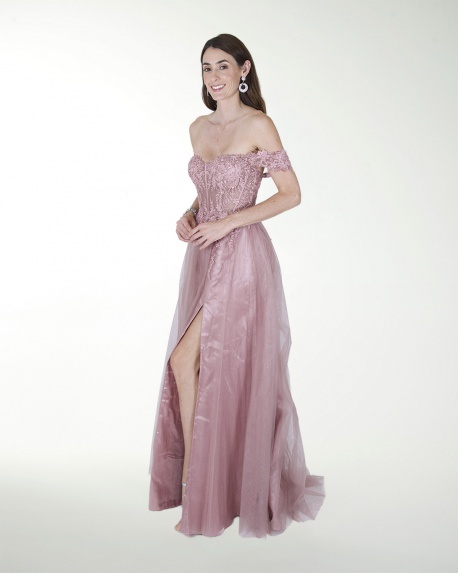 VESTIDO PR GRAN GALA CON BRILLO
